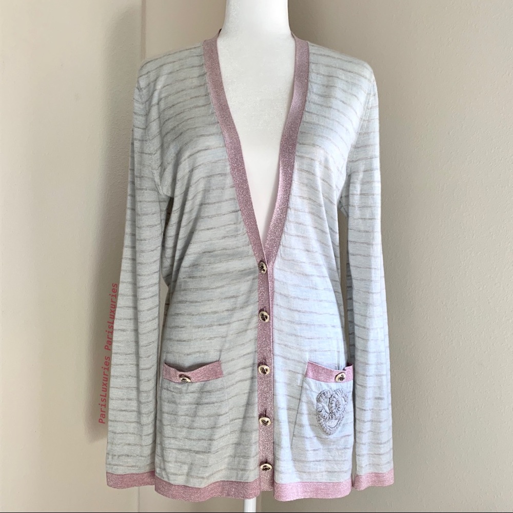 CHANEL Classic Authentic Stripe Runway Pink Gray